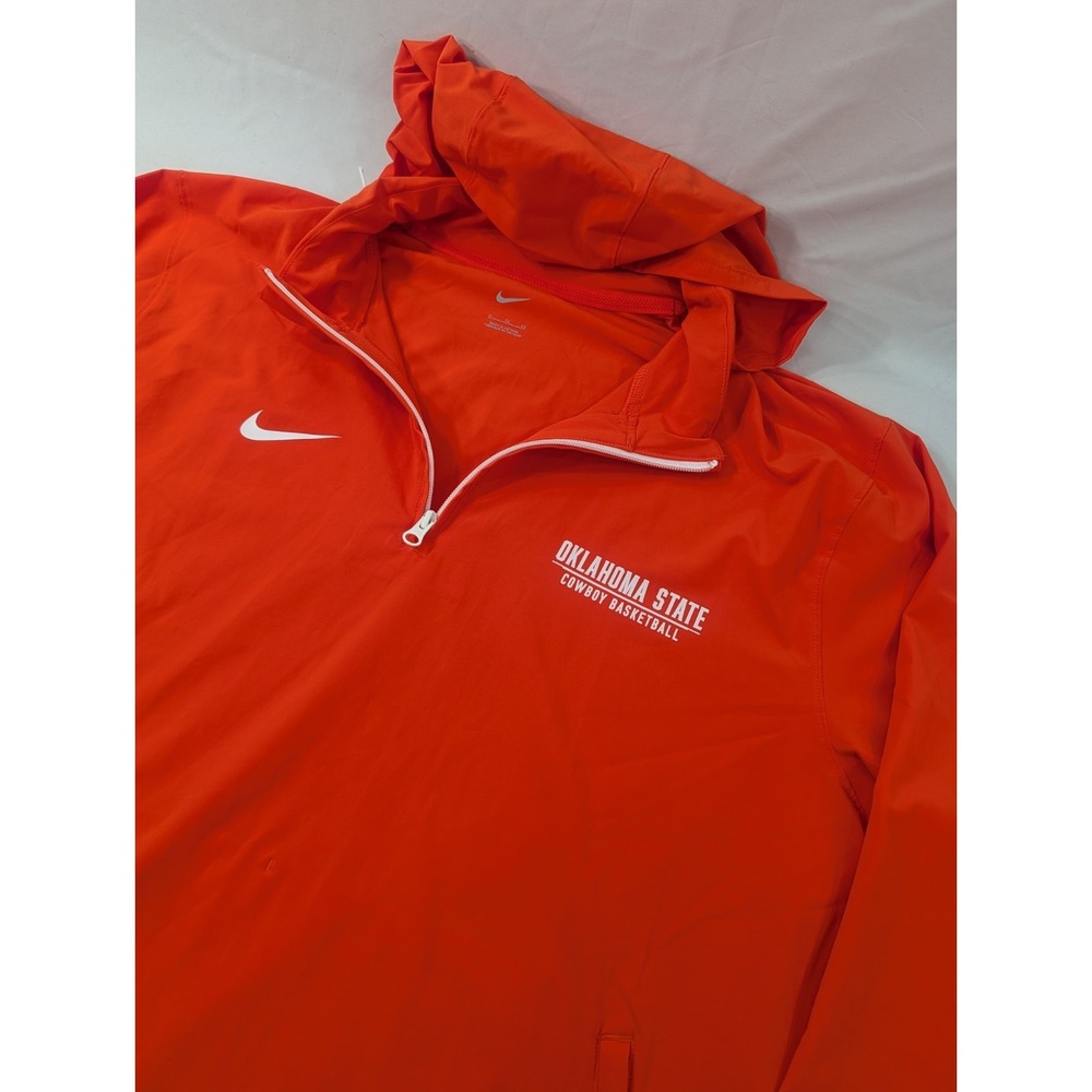 Nike Oklahoma State Side Zip Coaches Jacket Windbreaker Zip In‎ Hood XL Orange